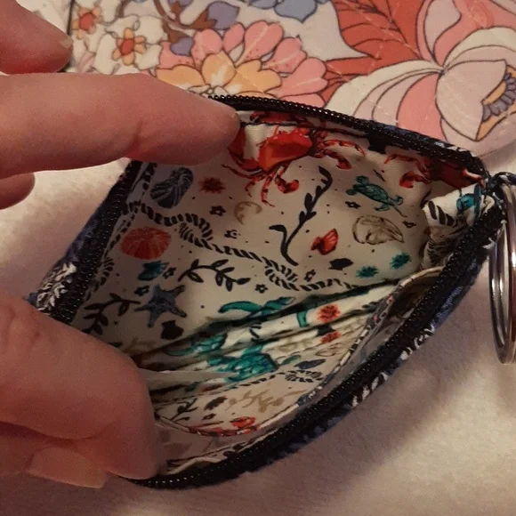 Vera Bradley bundle zip ID case & coin purse prints aloha blooms seahorse of cou - Picture 5 of 5